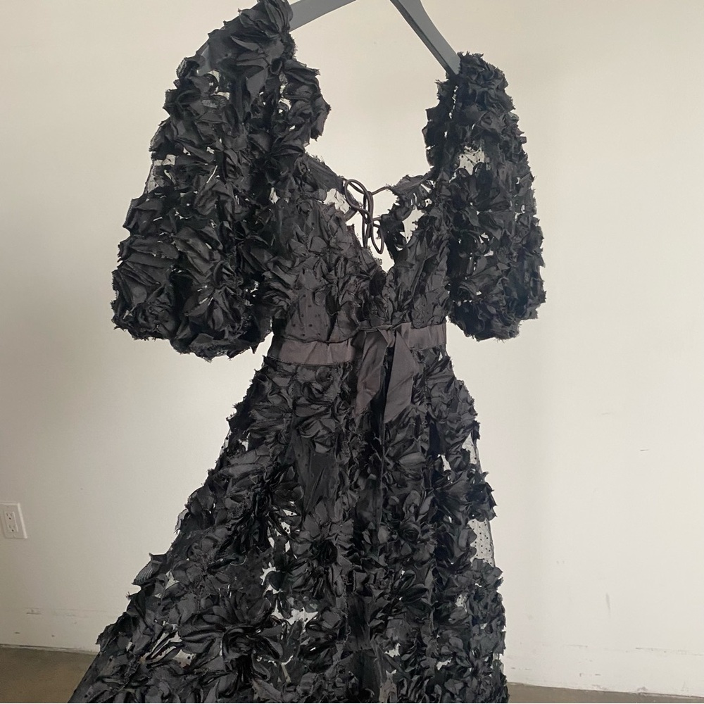 For Love and Lemons Black Floral Appliqué Maxi Dress NWT - Picture 6 of 14